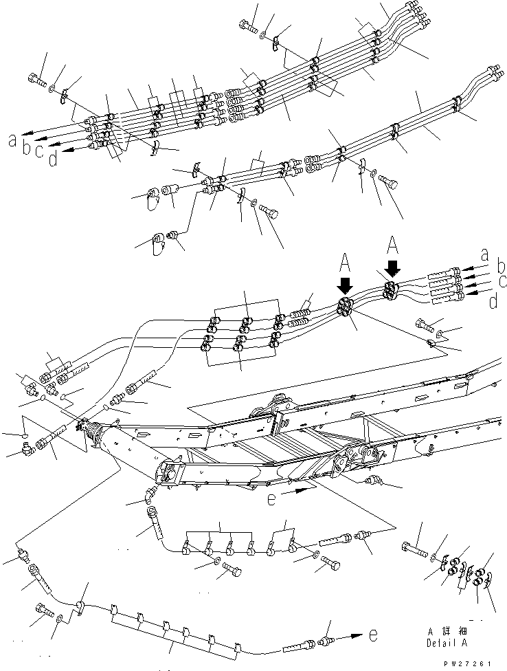 Mobile crushers and recyclers Komatsu / BR200T-1A S/N 1101-UP(br200t0r) / CONVEYOR (INNER PARTS) (PIPING)(360560 : T1660-06A0)