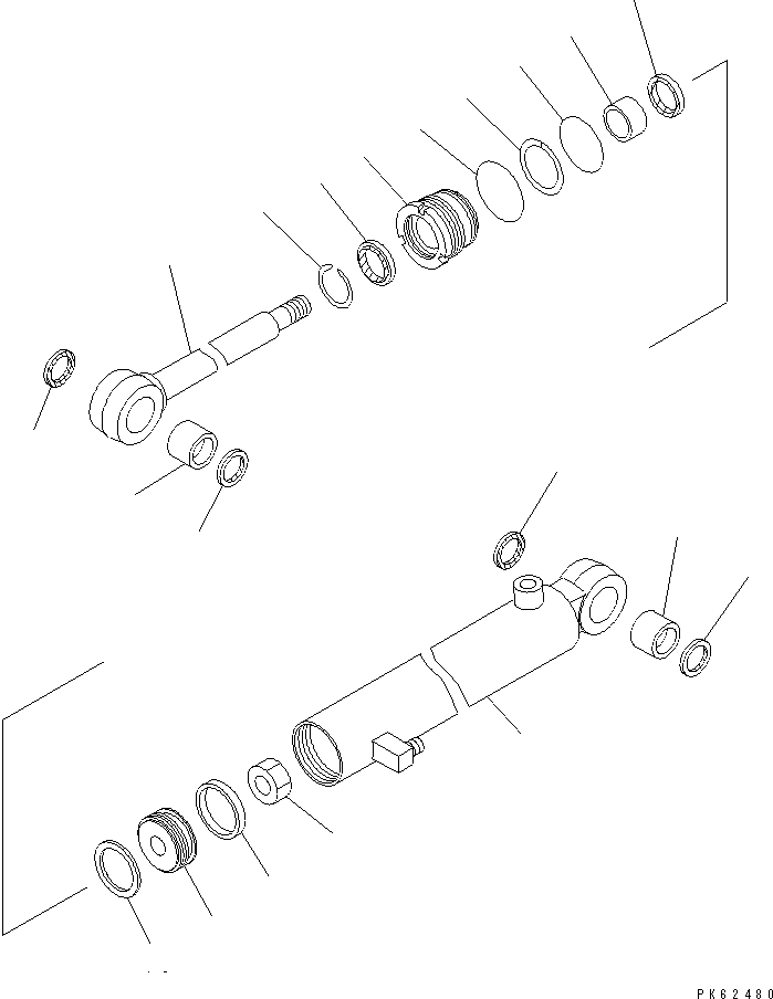 Mobile crushers and recyclers Komatsu / BR200T-1A S/N 1101-UP(br200t0r) / TUB CYLINDER (INNER PARTS) (FOR TILTING COVER)(#1101-1197)(450140 : Y1620-11A0)