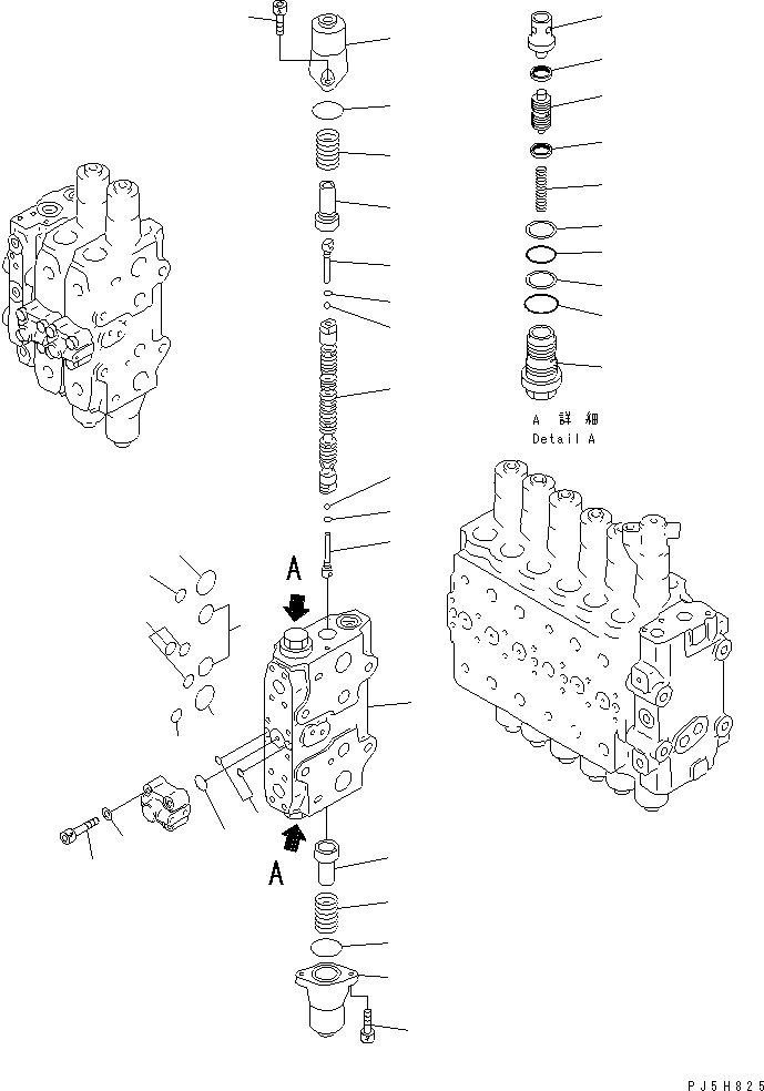Mobile crushers and recyclers Komatsu / BR200T-1A S/N 1101-UP(br200t0r) / MAIN VALVE (3-ACTUATOR) (10/14)(450310 : Y1666-10A0)