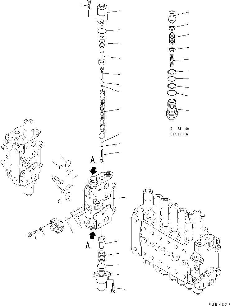 Mobile crushers and recyclers Komatsu / BR200T-1A S/N 1101-UP(br200t0r) / MAIN VALVE (3-ACTUATOR) (11/14)(450320 : Y1666-11A0)