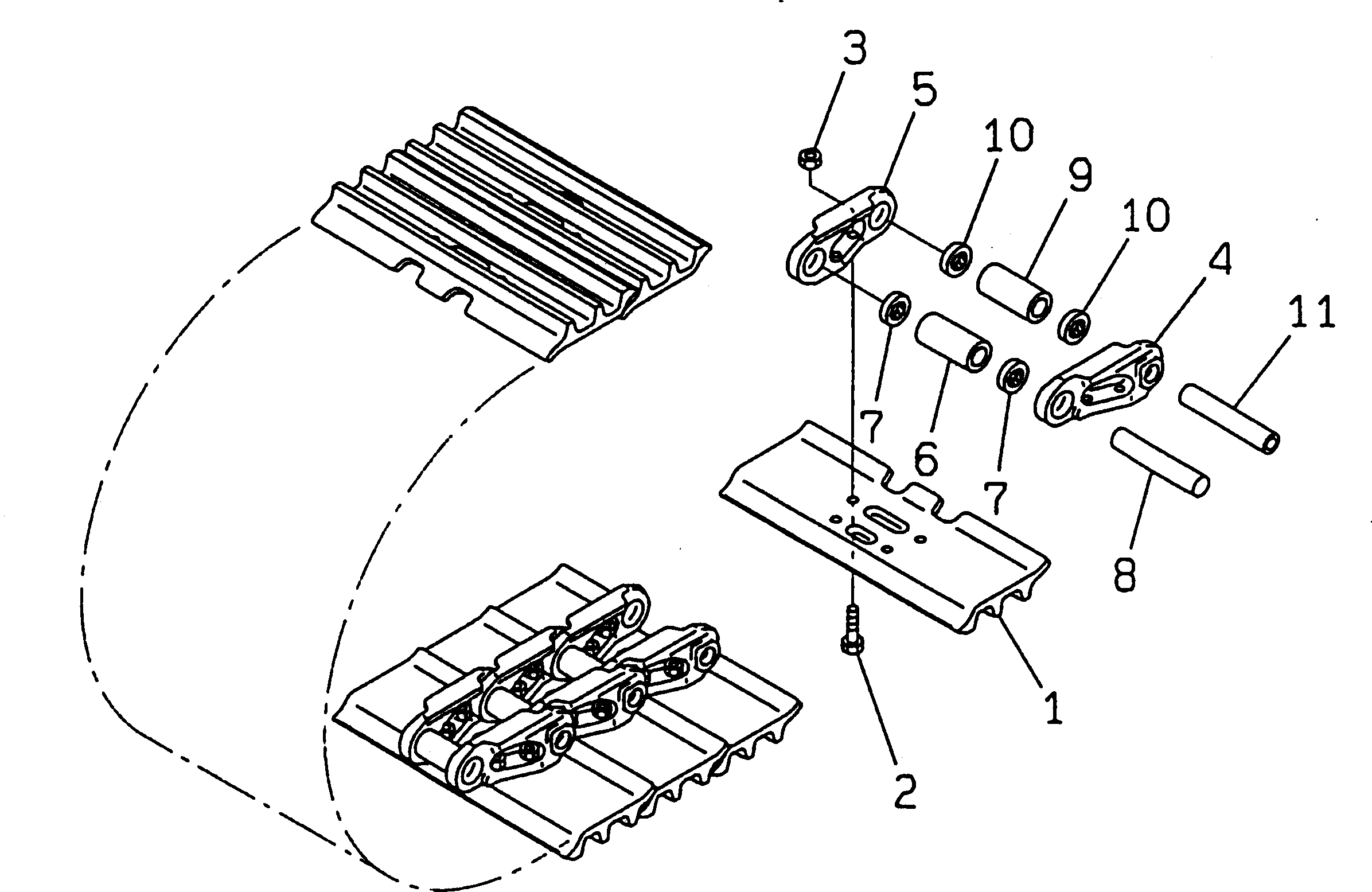 Mobile crushers and recyclers Komatsu / BR300S-1 S/N 1001-UP(br300s-r) / TRACK SHOE (TRIPLE GROUSER WITH HOLE)(060070 : 3431)