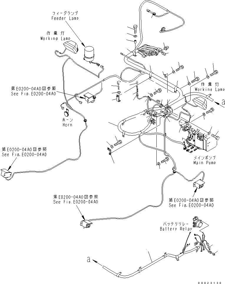 Mobile crushers and recyclers Komatsu / BR300S-2-M1 S/N 2001-UP(br300s0r) / WIRING (ENGINE HARNESS) (1/2)(120030 : E0200-02A0)