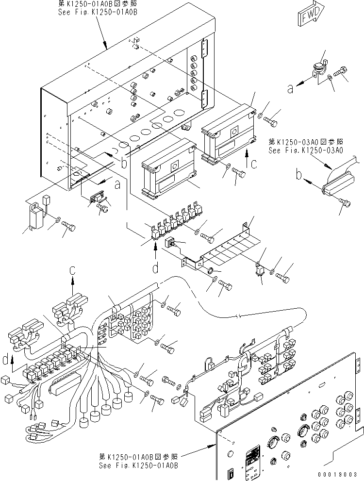 Mobile crushers and recyclers Komatsu / BR550JG-1 S/N 1001-UP(br550jgr) / CONTROL PANEL WIRING (MAIN PANEL¤ 2/3)(#1068-)(210060 : K1250-02A0B)