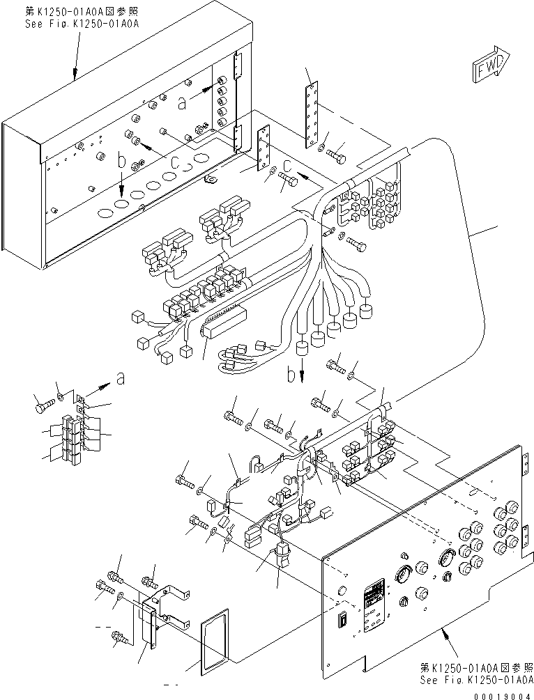 Mobile crushers and recyclers Komatsu / BR550JG-1 S/N 1001-UP(br550jgr) / CONTROL PANEL WIRING (MAIN PANEL¤ 3/3)(#1028-1067)(210080 : K1250-03A0A)