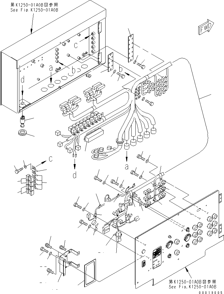Mobile crushers and recyclers Komatsu / BR550JG-1 S/N 1001-UP(br550jgr) / CONTROL PANEL WIRING (MAIN PANEL¤ 3/3)(#1068-)(210090 : K1250-03A0B)