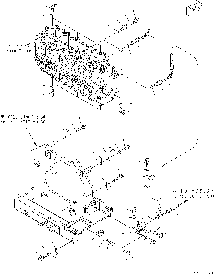 Mobile crushers and recyclers Komatsu / BR550JG-1 S/N 1001-UP(br550jgr) / PPC WORK LINES (3/3)(210170 : K1520-03A0)