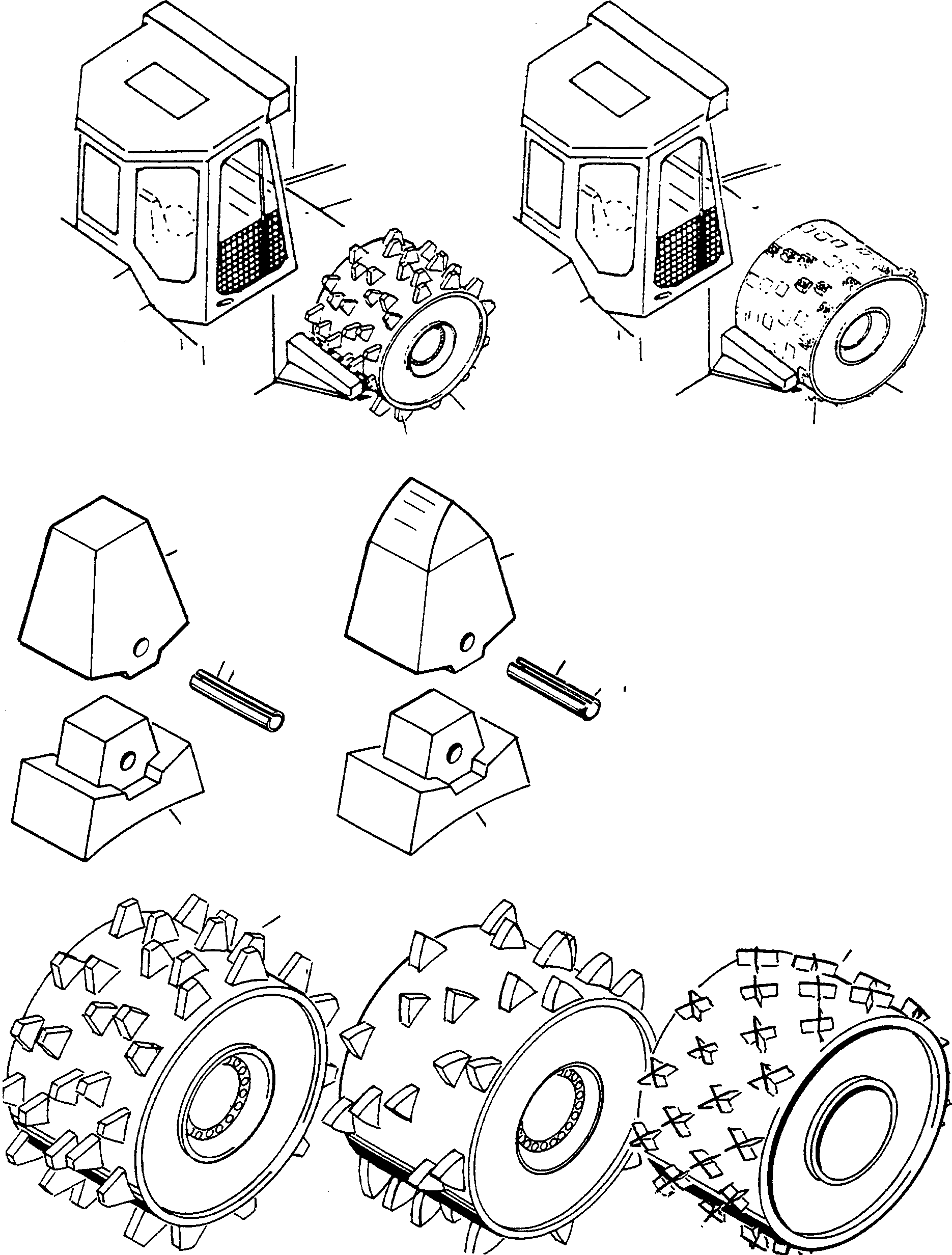 Compactors Komatsu / CD230 S/N 370720051 - Up(cd230) / COMPACTOR WHEELS, FRONT(06-78 : A4714)