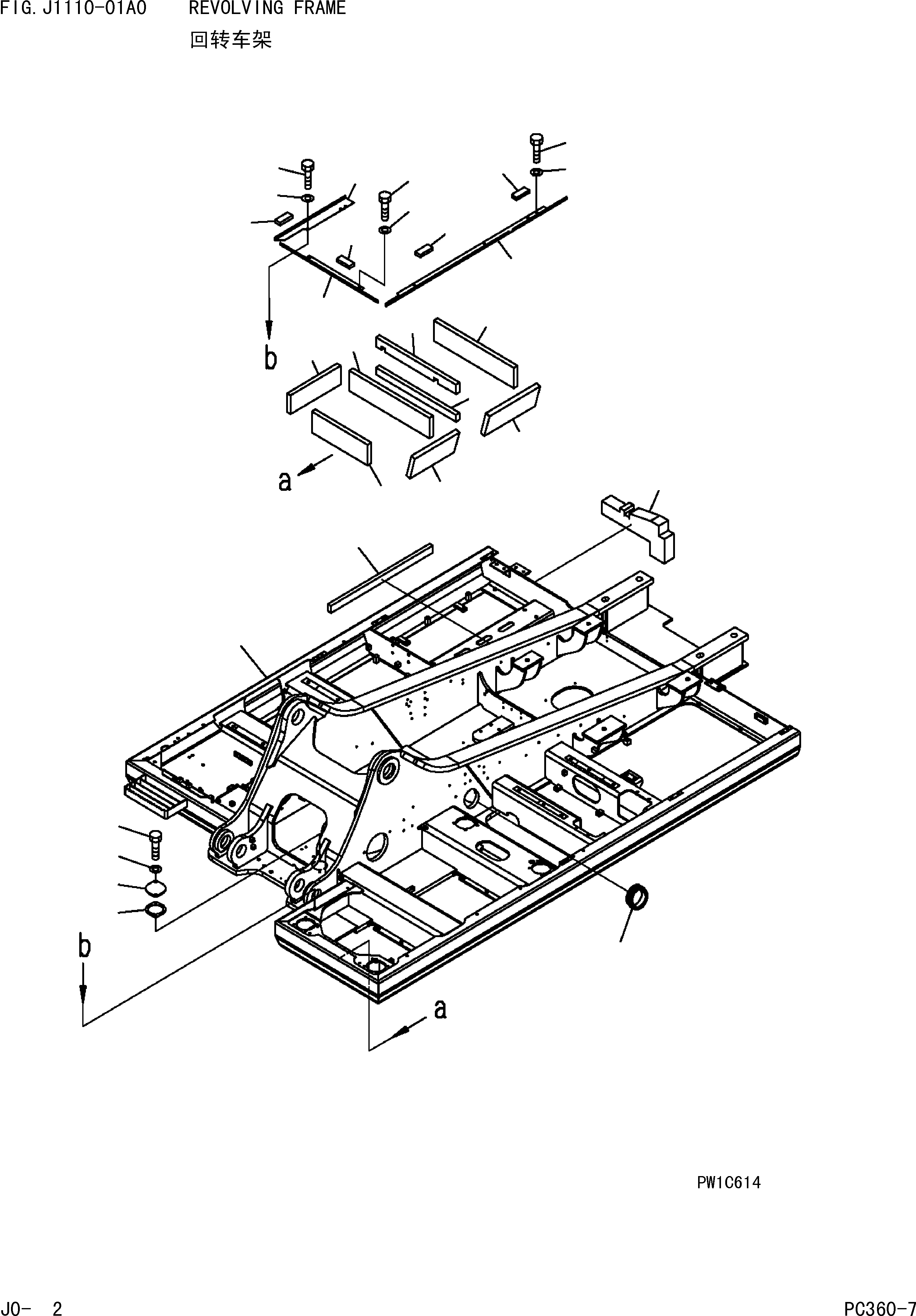 Komatsu parts book diagram for PC360-7 S/N 37715-UP: REVOLVING FRAME