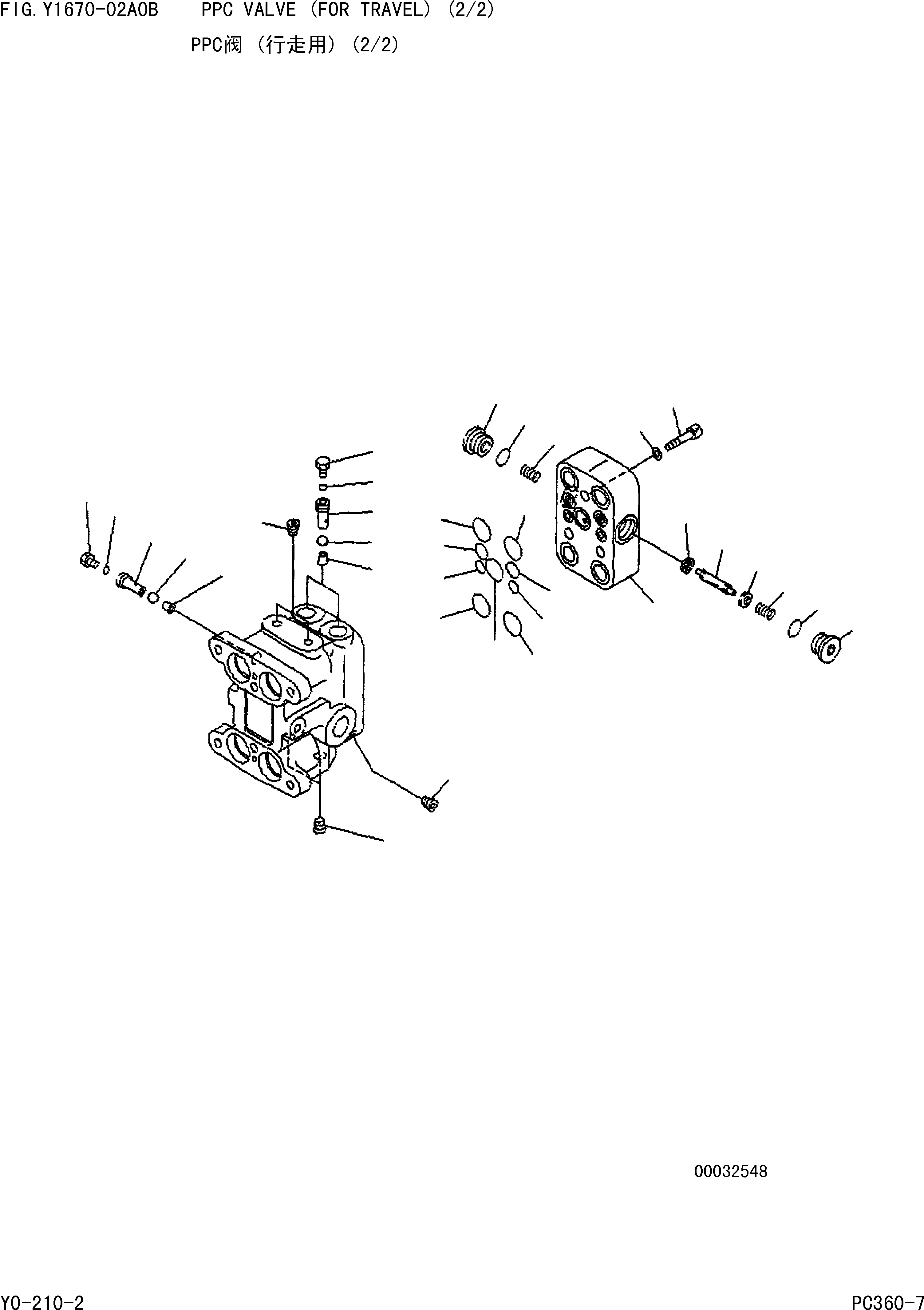 Komatsu parts book diagram for PC360-7 S/N 37715-UP: PPC VALVE (FOR TRAVEL)(2/2)