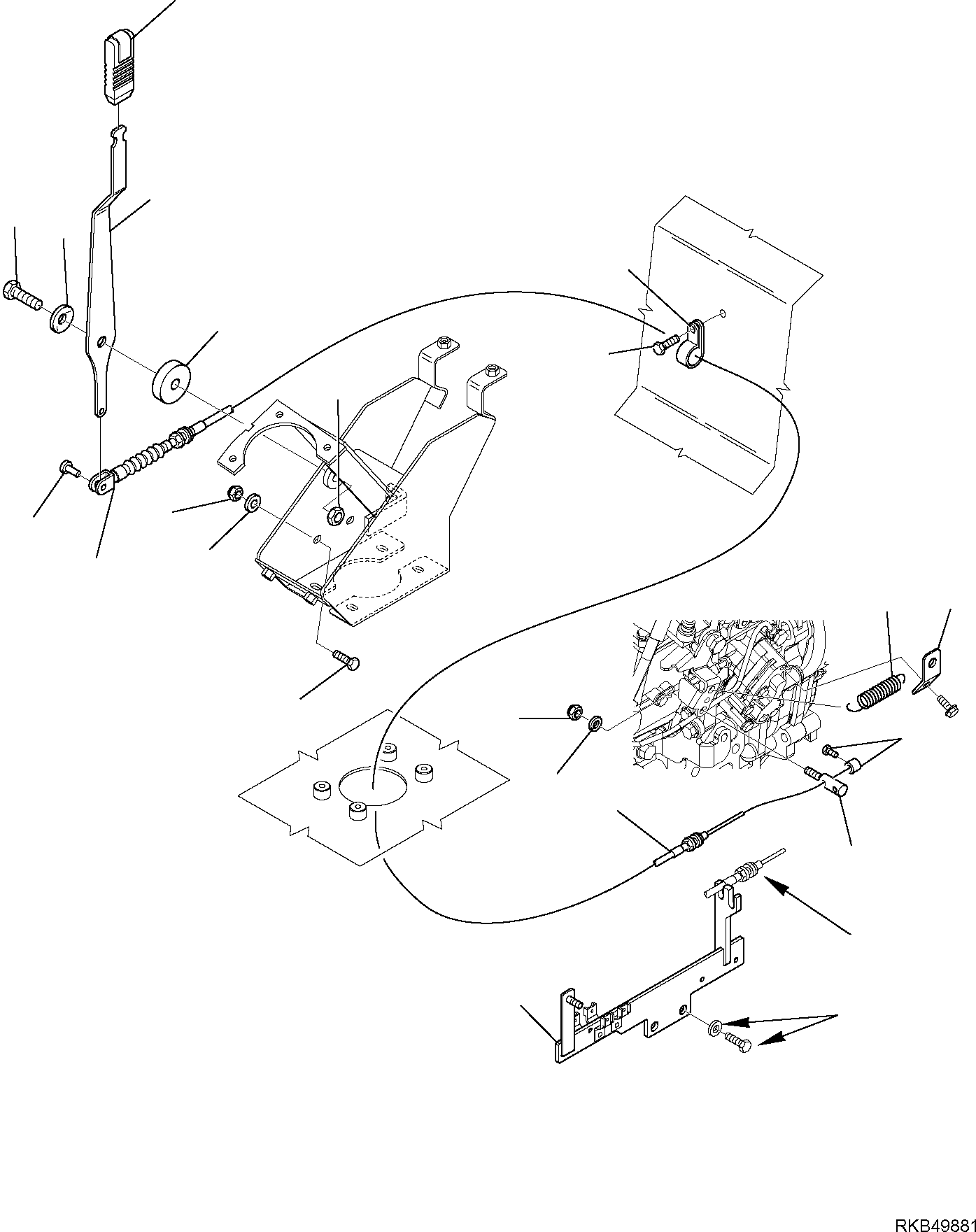 Skid Steer Loaders Komatsu / CK25-1 S/N F00003-Up(ck25) / FUEL CONTROL LEVER(D-4000 : 4000)