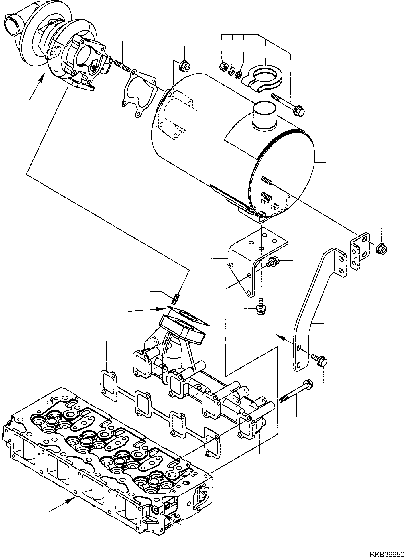 Skid Steer Loaders Komatsu / CK30-1 S/N F00003 AND UP(ck30) / EXHAUST MANIFOLD AND SILENCER(A-0151 : 0151)