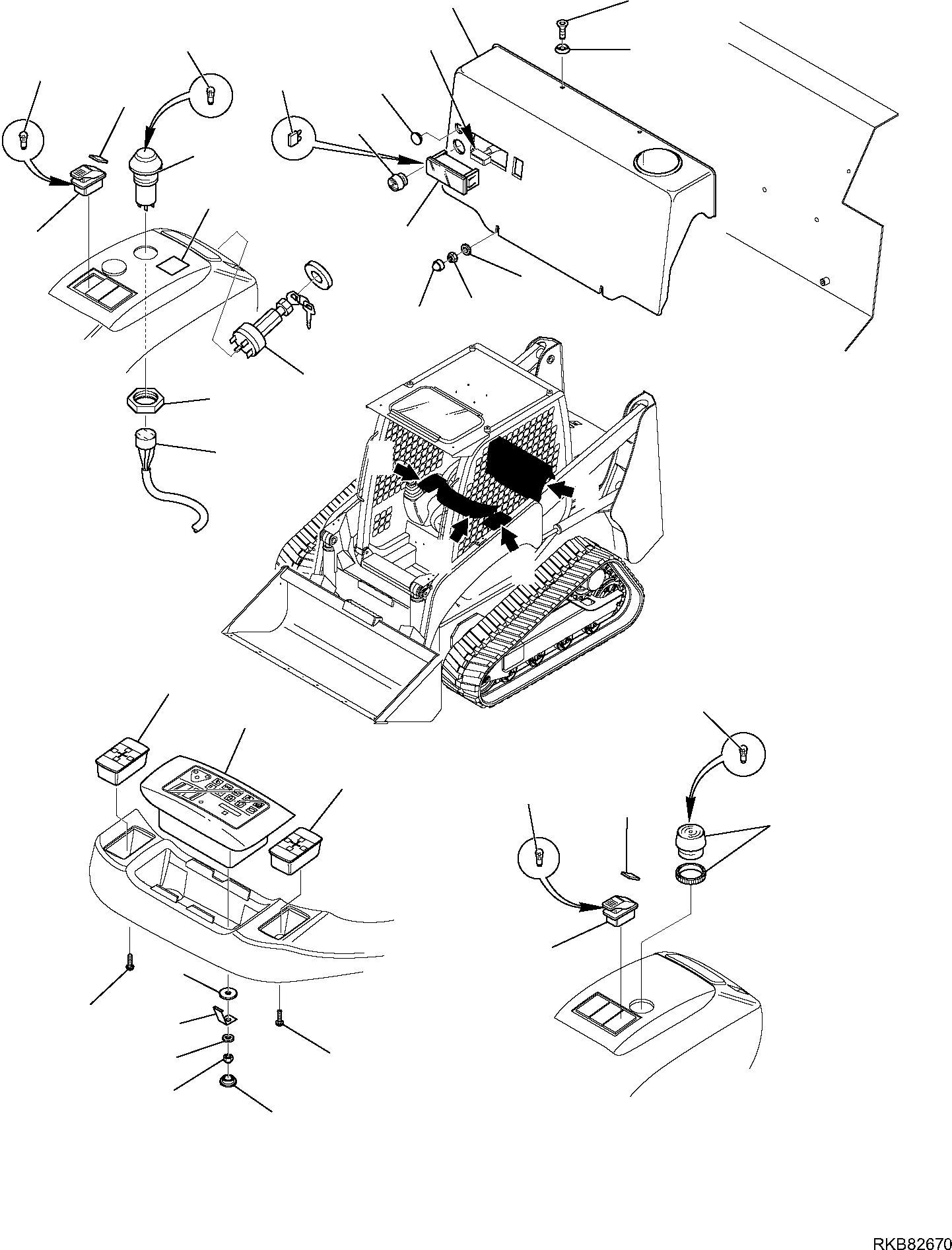 Skid Steer Loaders Komatsu / CK30-1 S/N F00003 AND UP(ck30) / DASHBOARD(B-1410 : 1410)