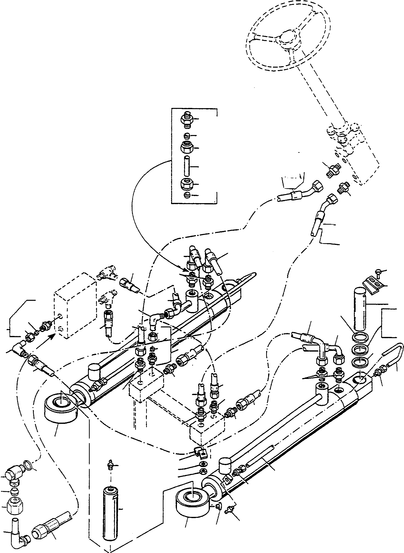 Compactors Komatsu / CL310 S/N 377320051 - Up(cl310) / STEERING CYLINDER AND PIPINGS(07-06 : A5235)