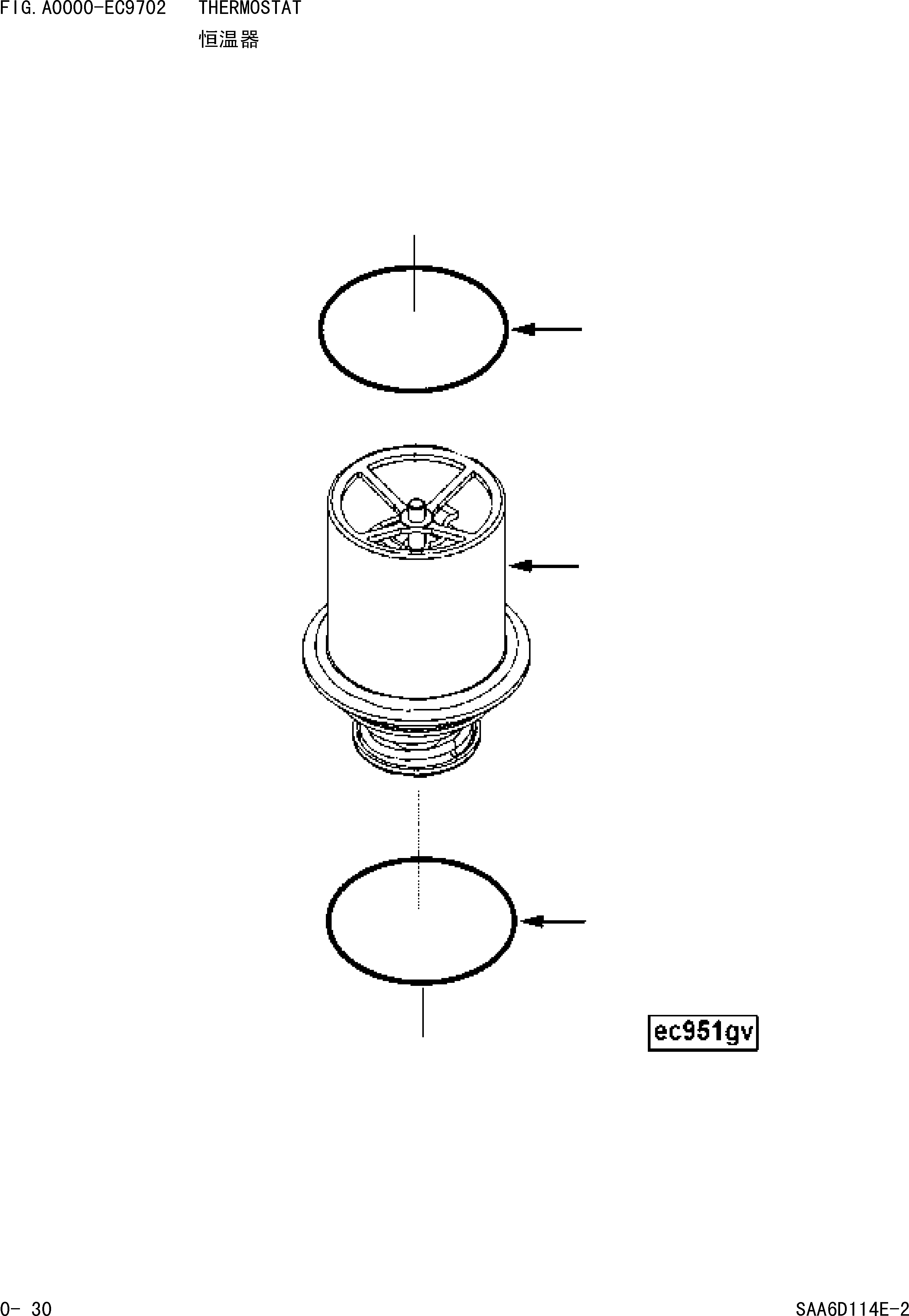 Wheel Loaders Komatsu / WA380-3 S/N 16338-UP(cw3800t2) / THERMOSTAT(|000016 : |000016)
