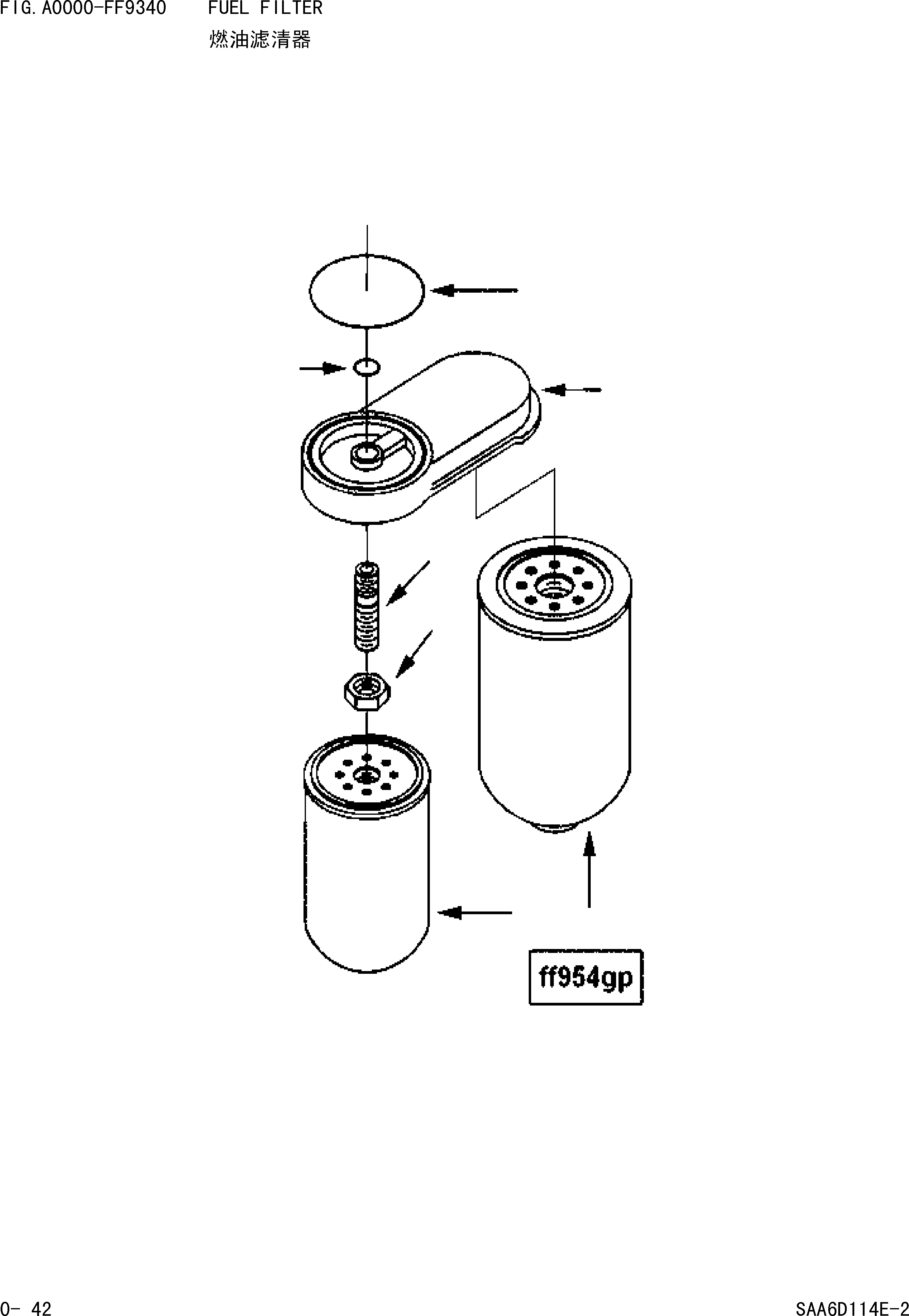 Wheel Loaders Komatsu / WA380-3 S/N 16338-UP(cw3800t2) / FUEL FILTER(|000022 : |000022)
