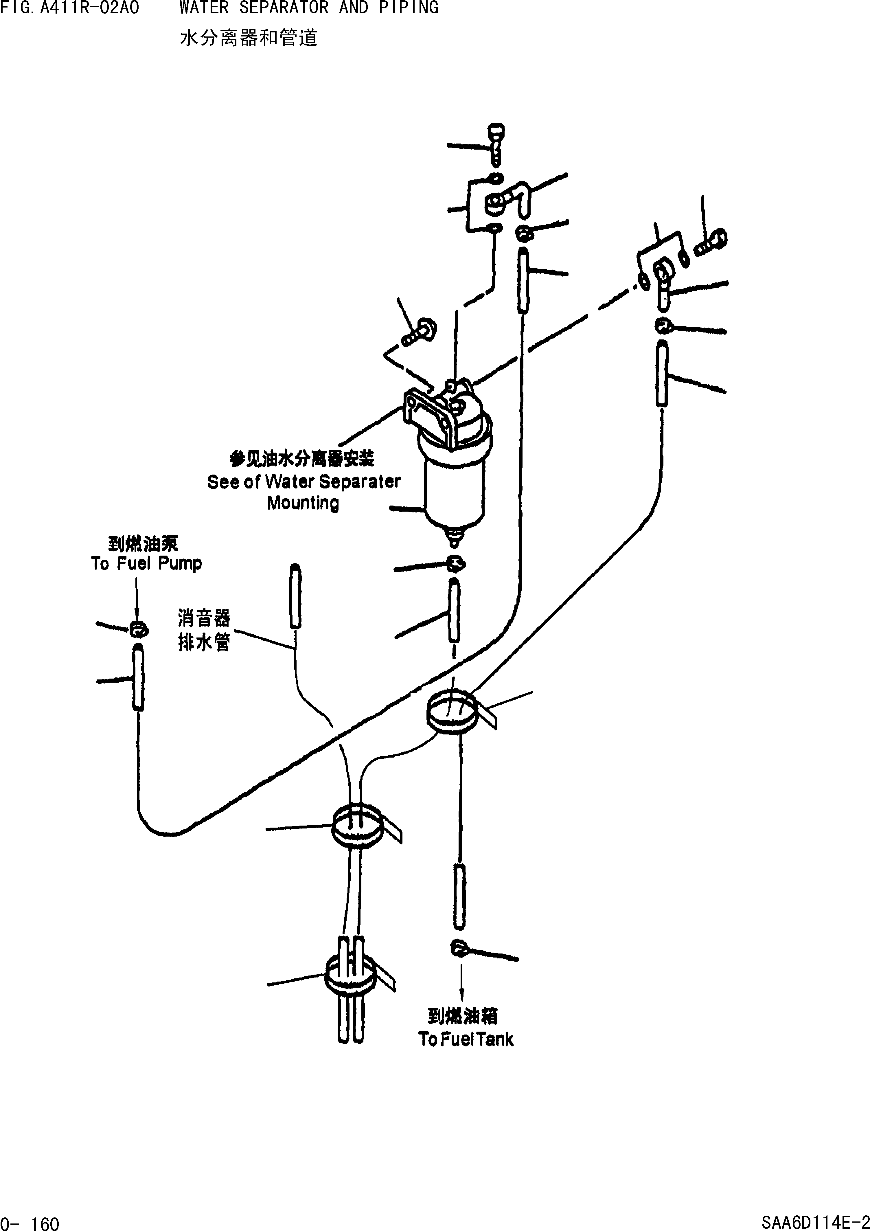Wheel Loaders Komatsu / WA380-3 S/N 16338-UP(cw3800t2) / WATER SEPARATOR AND PIPING(|000081 : |000081)