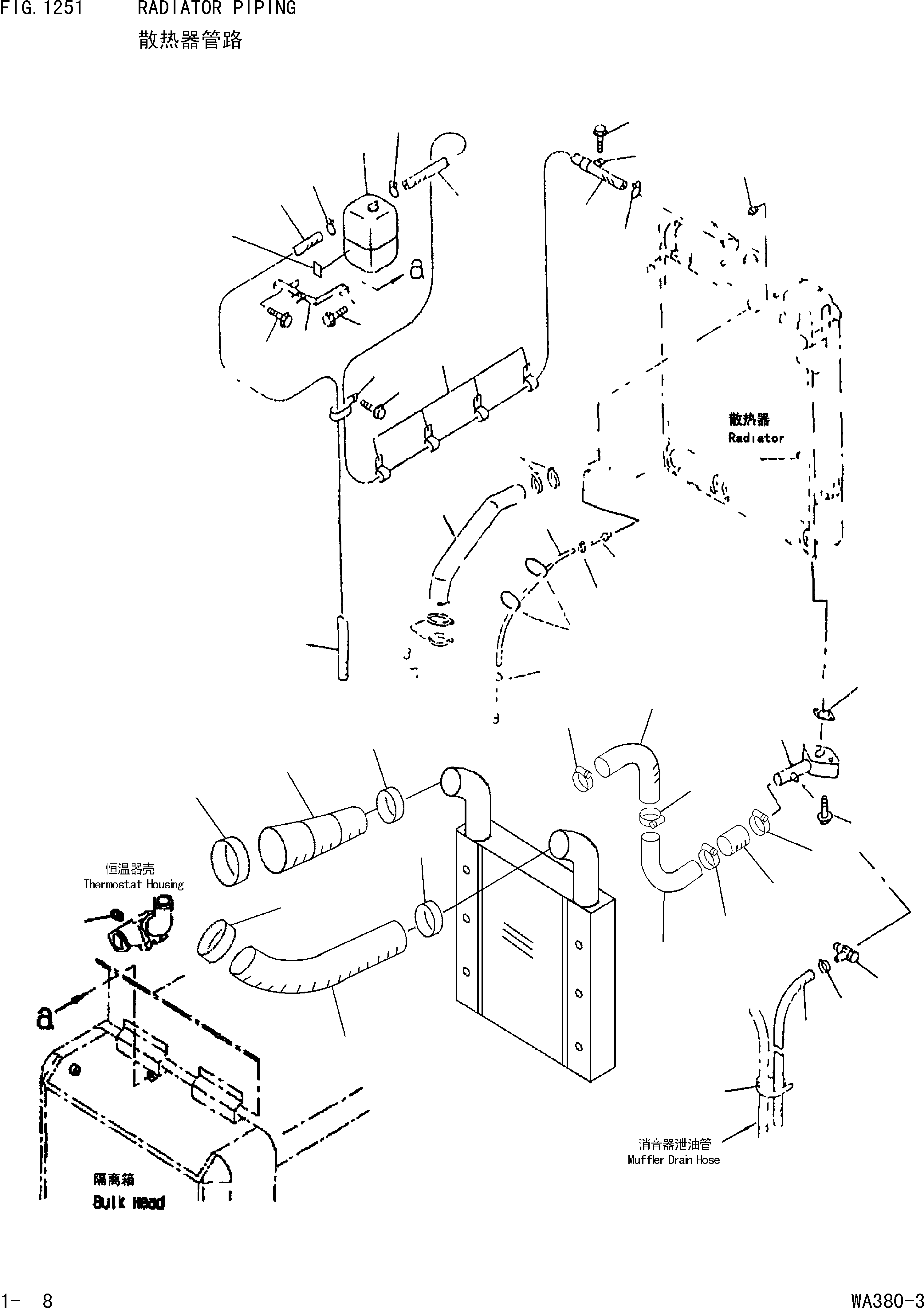 Wheel Loaders Komatsu / WA380-3 S/N 16338-UP(cw3800t2) / RADIATOR PIPING(|000089 : |000089)