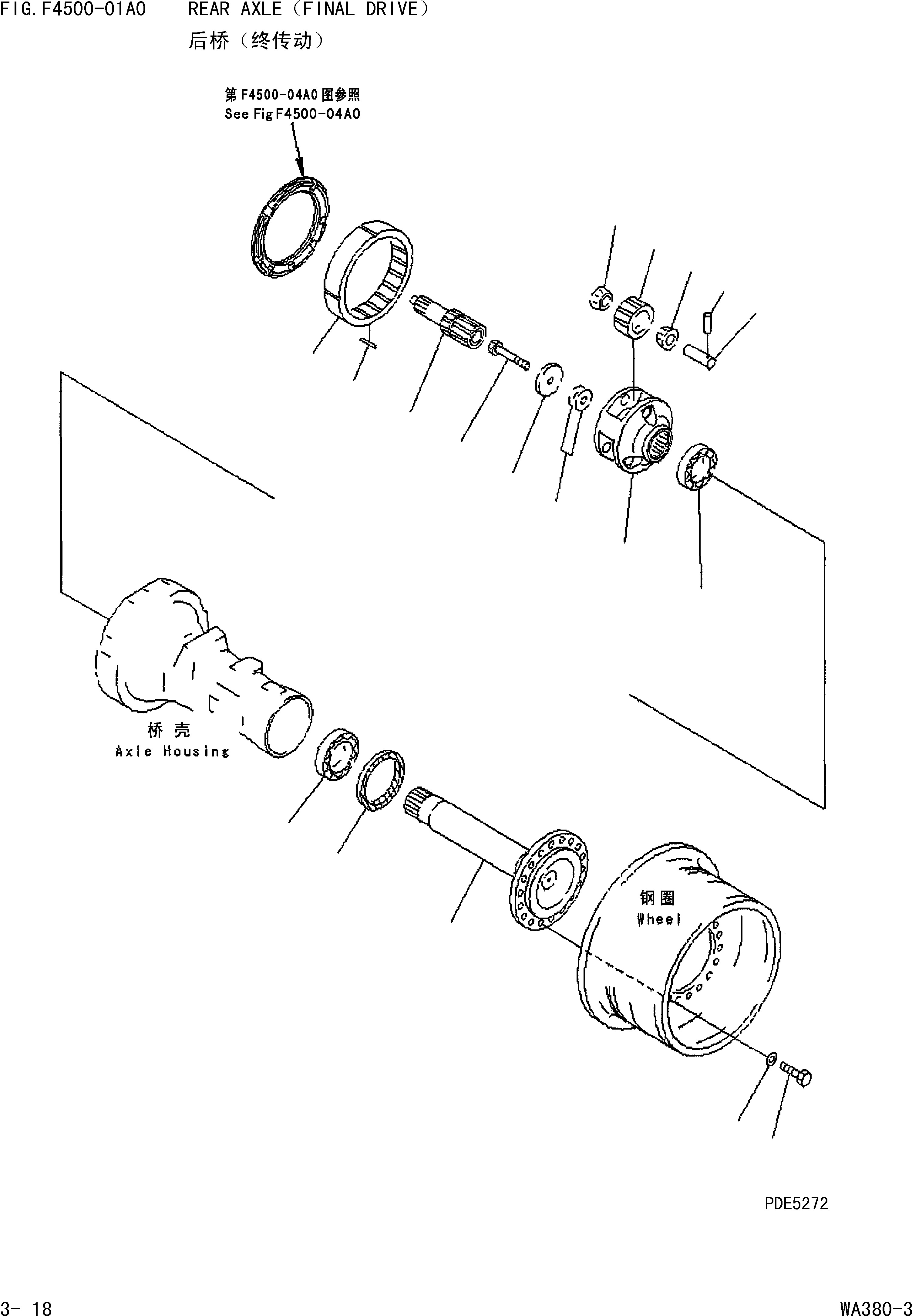 Wheel Loaders Komatsu / WA380-3 S/N 16338-UP(cw3800t2) / REAR AXLE(FINAL DRIVE)(|000143 : |000143)