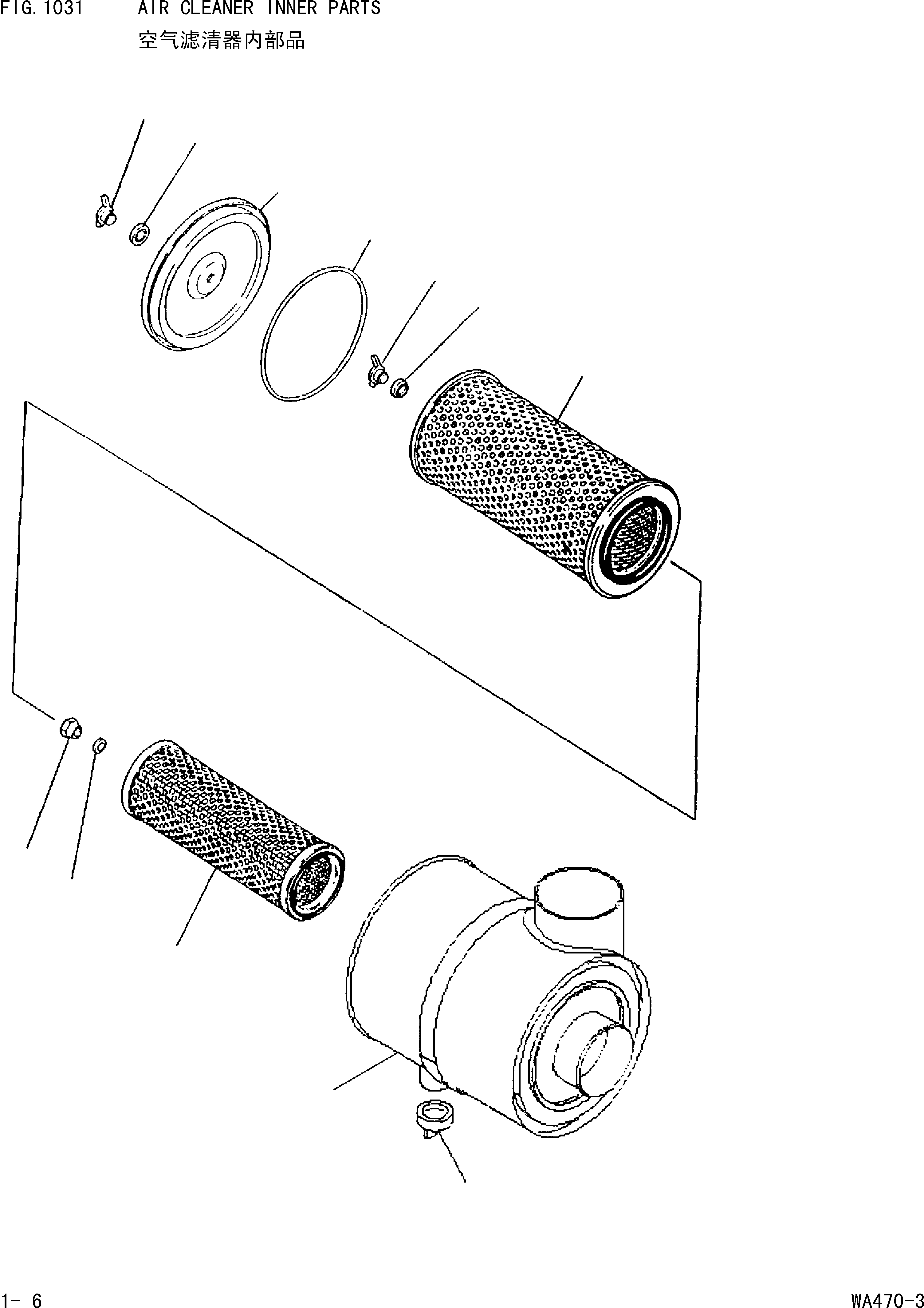 Wheel Loaders Komatsu / WA470-3 S/N 25233-UP(cw4700m2) / AIR CLEANER(|000100 : |000100)