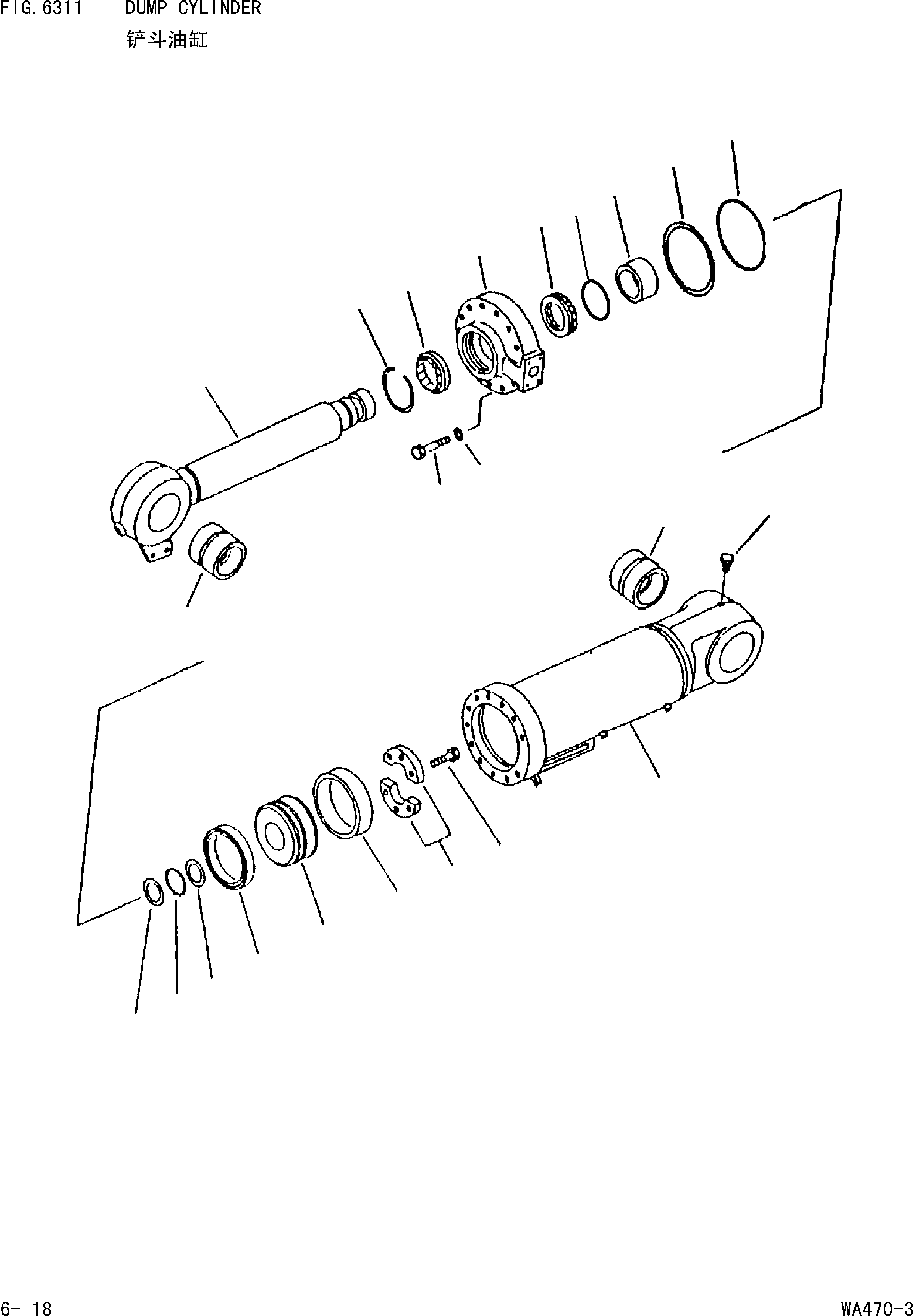 Wheel Loaders Komatsu / WA470-3 S/N 25233-UP(cw4700m2) / DUMP CYLINDER(|000267 : |000267)