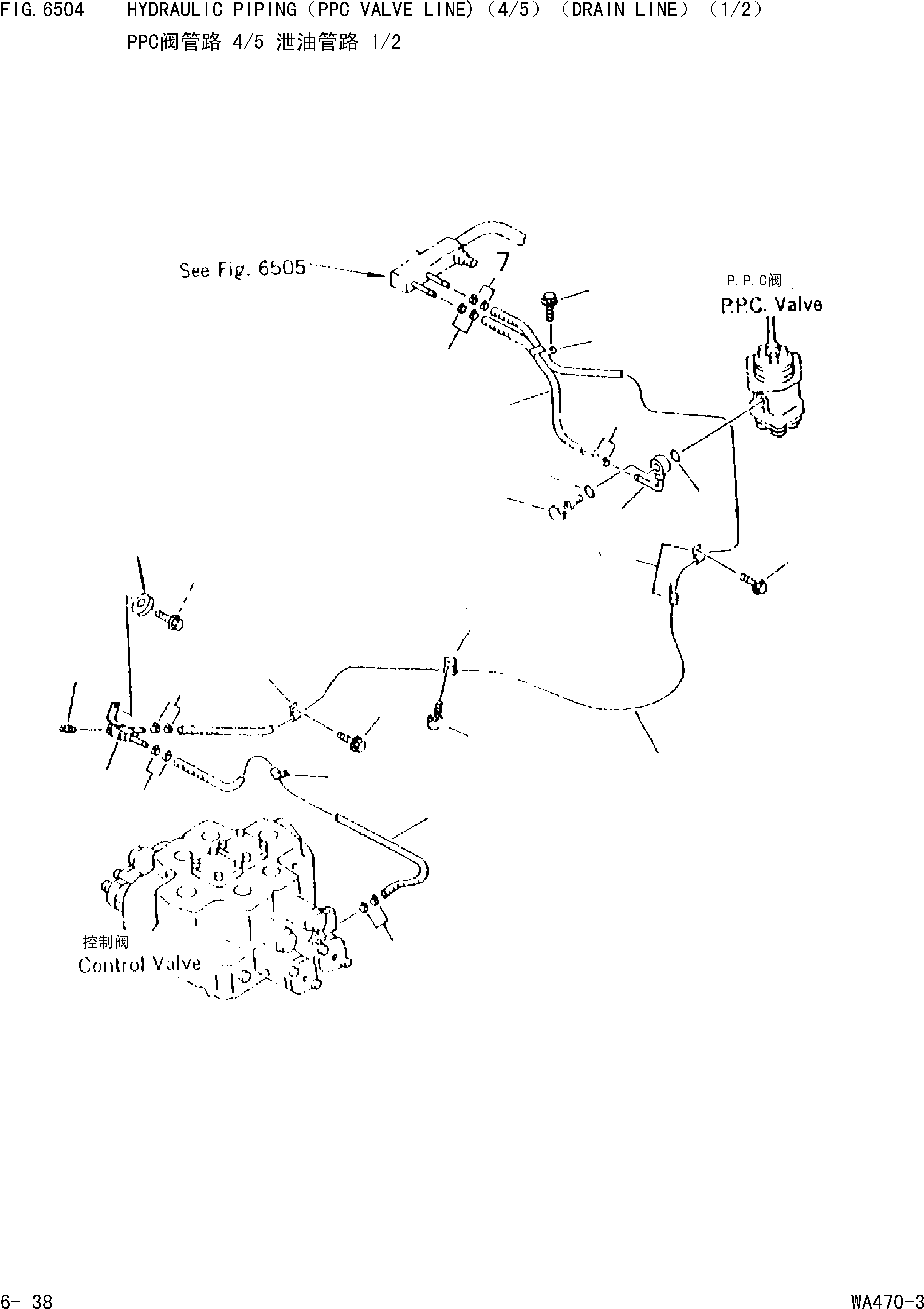 Wheel Loaders Komatsu / WA470-3 S/N 25233-UP(cw4700m2) / HYDRAULIC PIPING (PPC VALVE LINE)(4/5)(DRAIN LINE)(1/2)(|000277 : |000277)