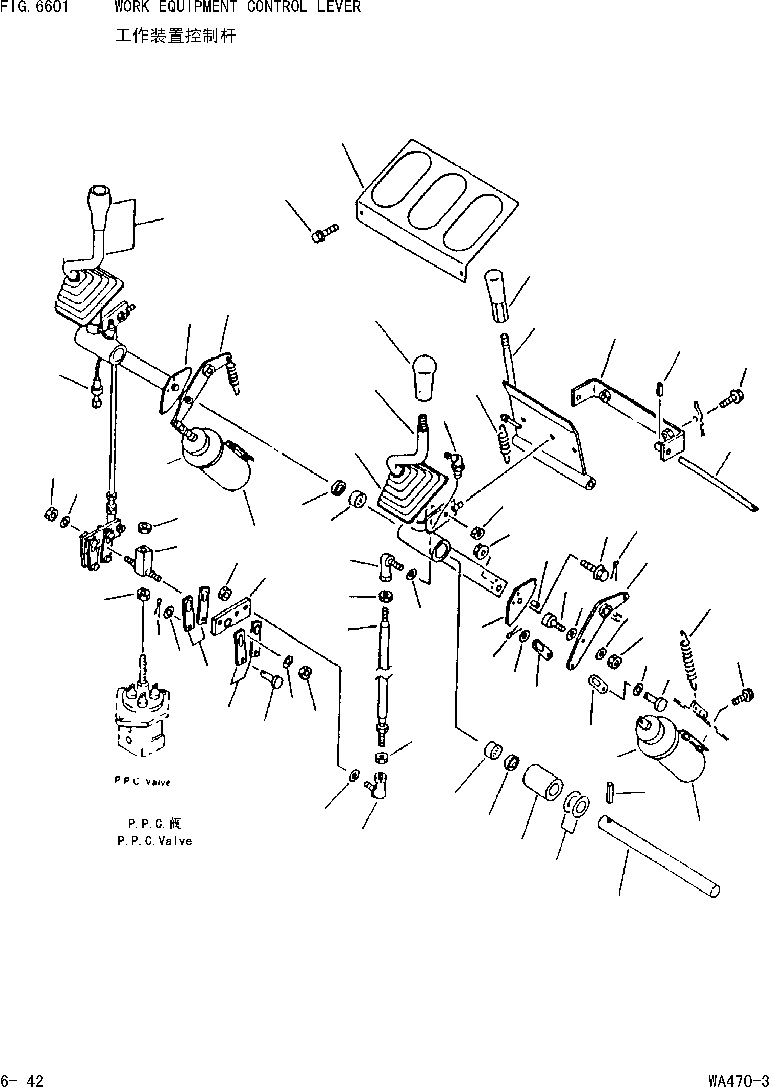 Wheel Loaders Komatsu / WA470-3 S/N 25233-UP(cw4700m2) / WORK EQUIPMENT CONTROL LEVER(|000279 : |000279)