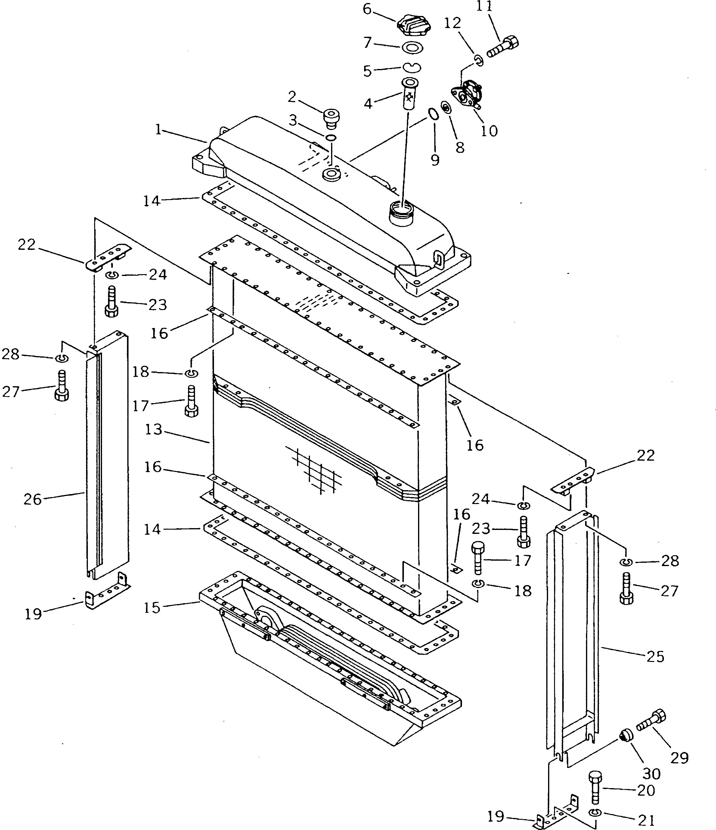 Bulldozers Komatsu / D135A-2 S/N 10301-UP(d135a-2c) / RADIATOR(030030 : 1201)