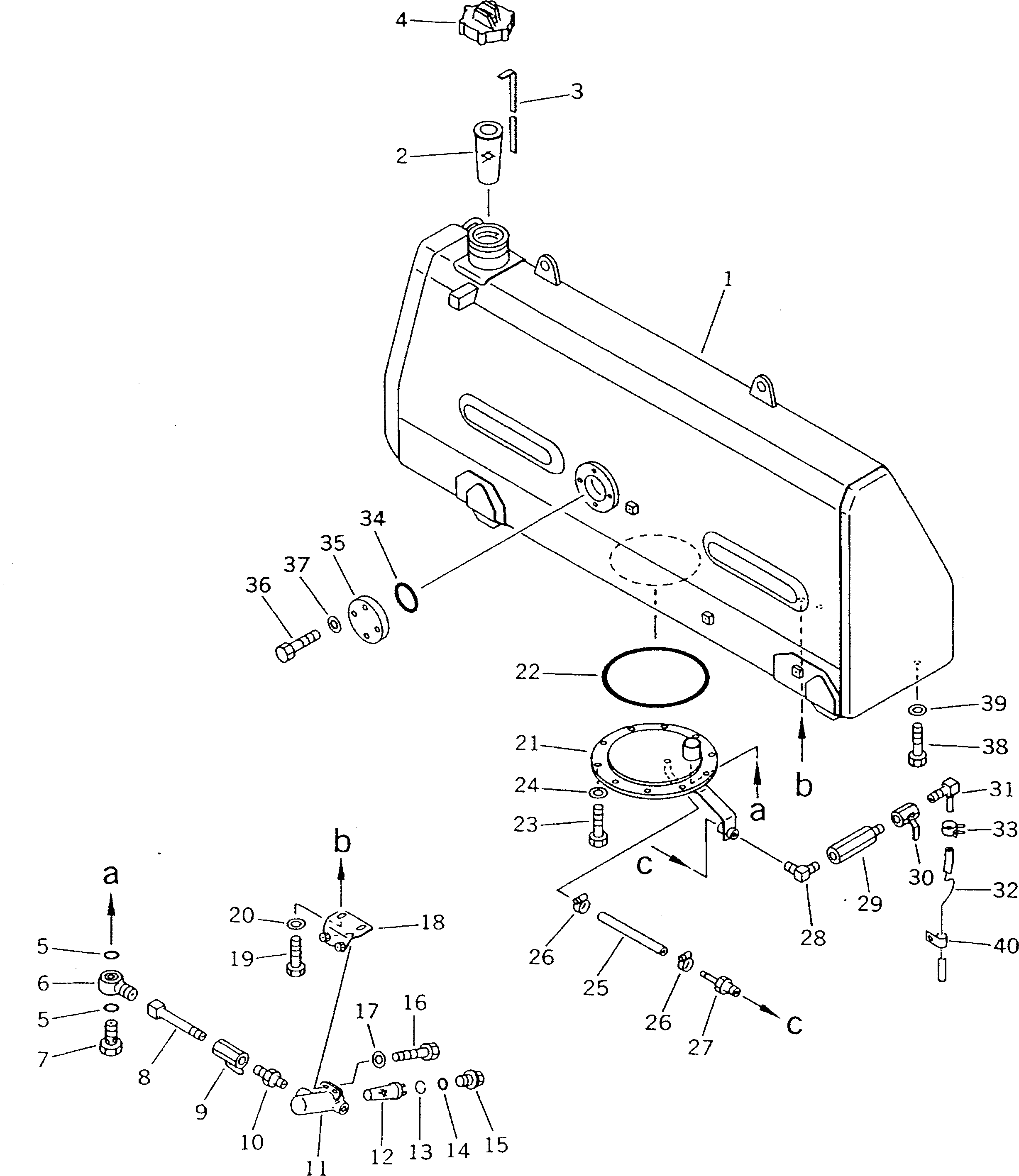 Bulldozers Komatsu / D135A-2 S/N 10301-UP(d135a-2c) / FUEL TANK(030080 : 1301)