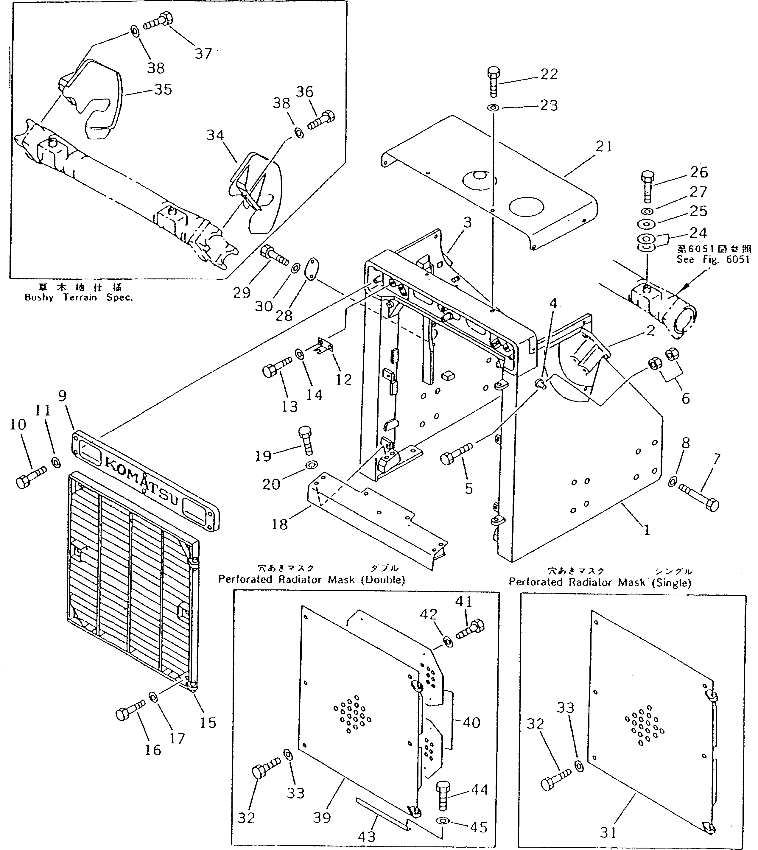 Bulldozers Komatsu / D135A-2 S/N 10301-UP(d135a-2c) / RADIATOR GUARD(150010 : 5001)