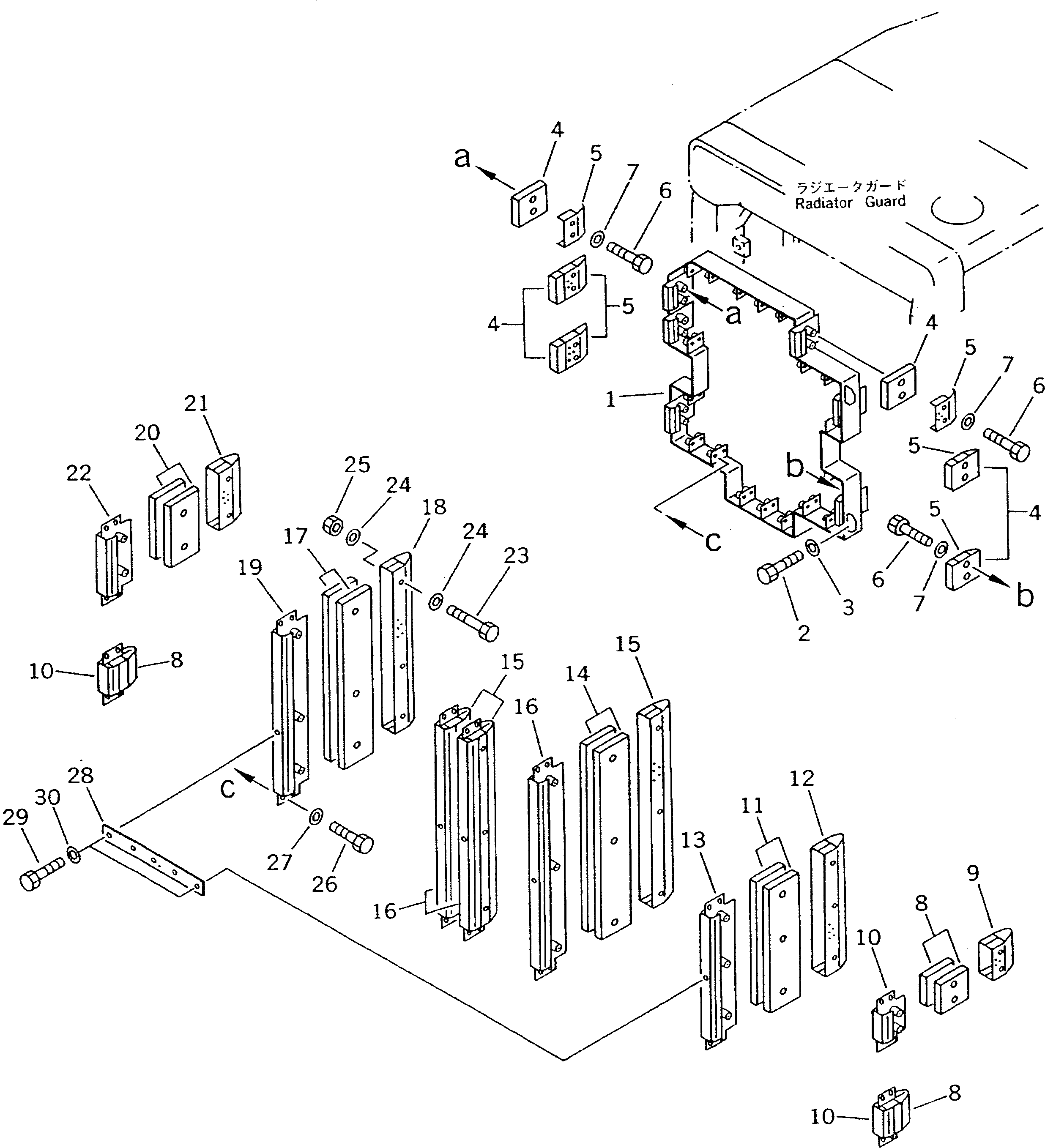 Bulldozers Komatsu / D135A-2 S/N 10301-UP(d135a-2c) / RADIATOR GUARD (2/2) (NOISE SUPPRESSION SPEC. FOR EC)(150110 : 5032)