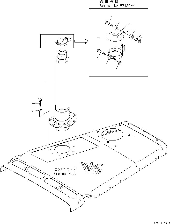 Bulldozers Komatsu / D155A-2A S/N 57001-UP(d155a-0r) / EXHAUST PIPE(030020 : B0300-01A0)