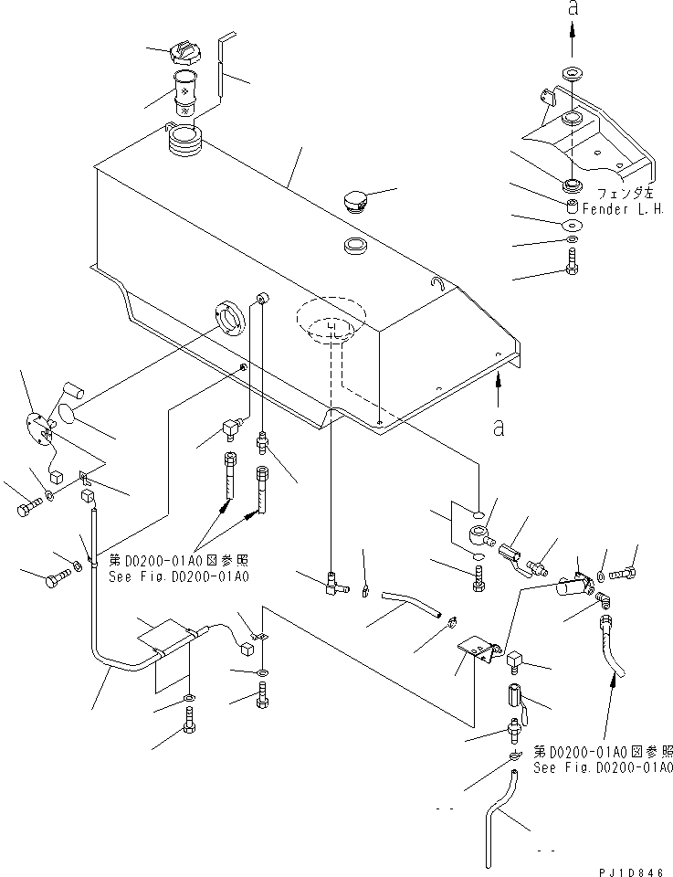 Bulldozers Komatsu / D155A-3 S/N 60001-UP(d155a-3c) / FUEL TANK(090010 : D0100-01A0)