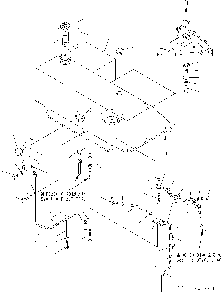 Bulldozers Komatsu / D155A-3 S/N 60001-UP(d155a-3c) / FUEL TANK (LARGE CAPACITY TYPE)(090030 : D0100-01A2)