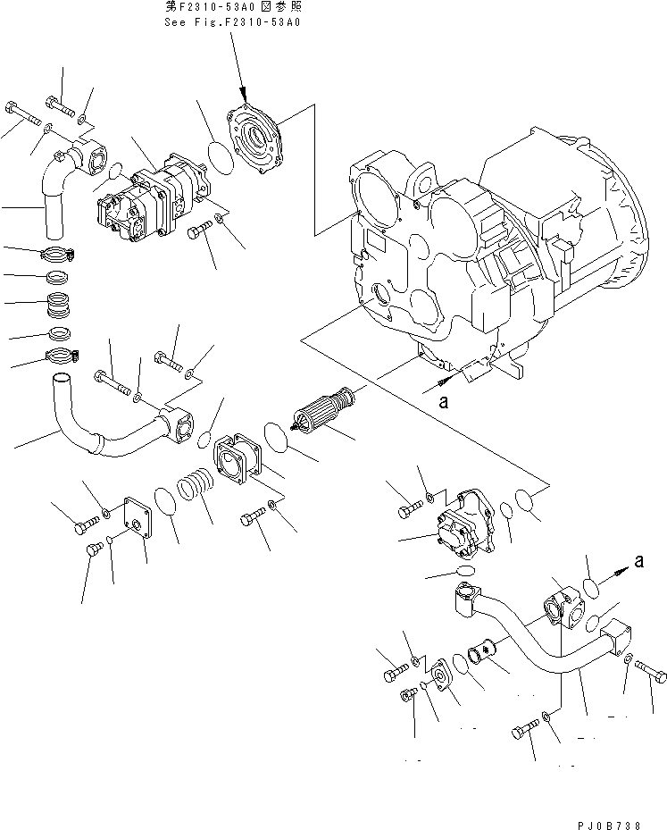 Bulldozers Komatsu / D155A-3 S/N 60001-UP(d155a-3c) / POWER LINE PIPING(150090 : F2300-07A0)