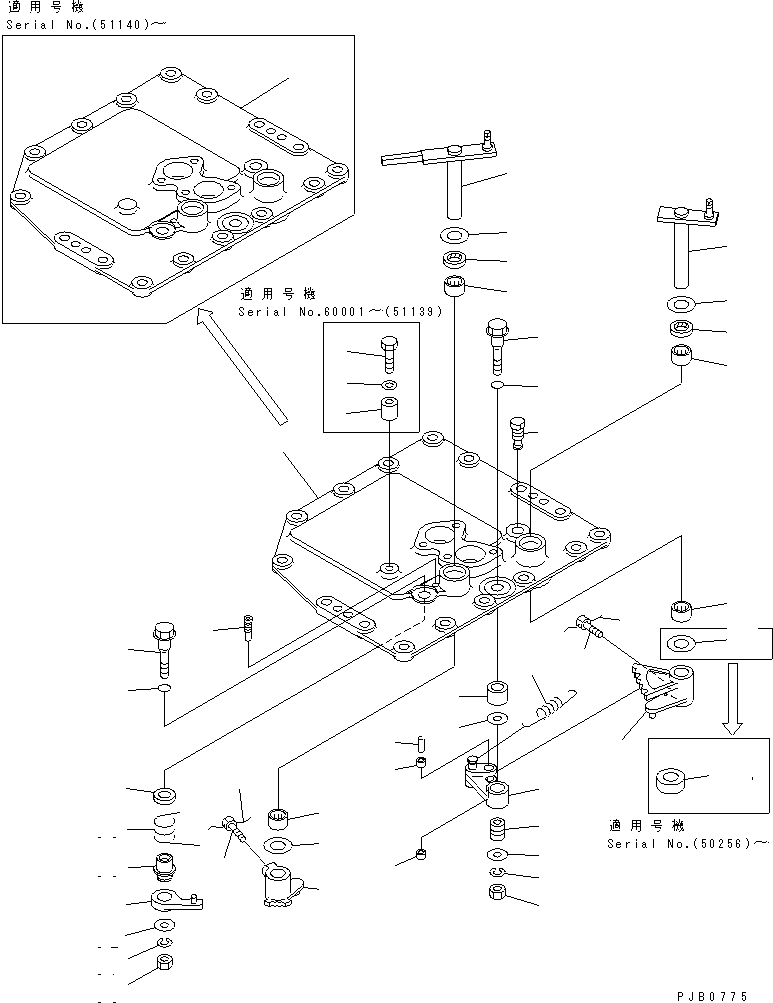 Bulldozers Komatsu / D155A-3 S/N 60001-UP(d155a-3c) / TRANSMISSION (CONTROL VALVE COVER AND LEVER)(150340 : F2320-60A0)