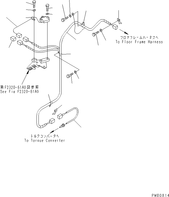 Bulldozers Komatsu / D155A-3 S/N 60001-UP(d155a-3c) / WIRING (POWER LINE) (FOR ELECTRIC MONITOR SYSTEM PANEL)(150460 : F2830-01A0)