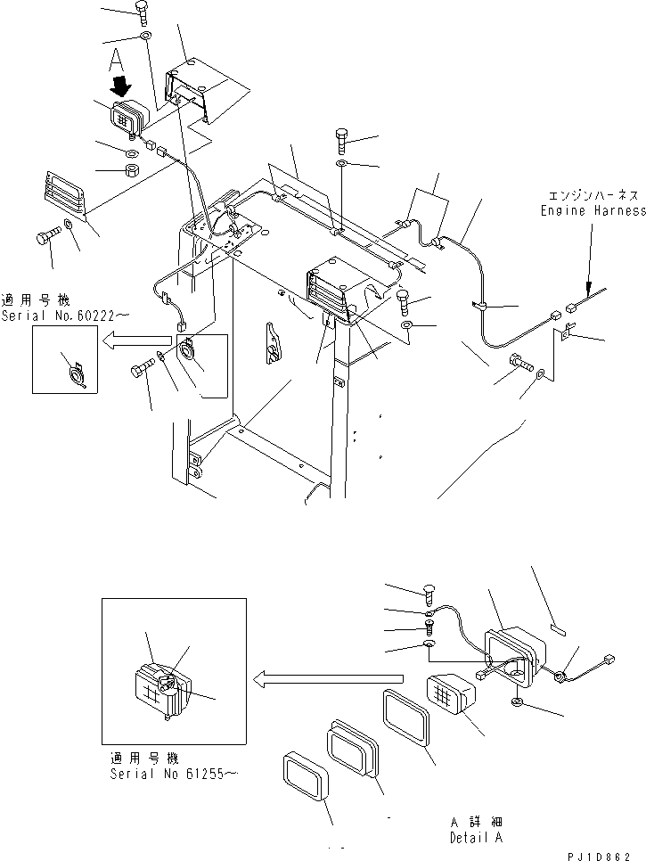 Bulldozers Komatsu / D155A-3 S/N 60001-UP(d155a-3c) / HEAD LAMP(270110 : M2115-01A0)