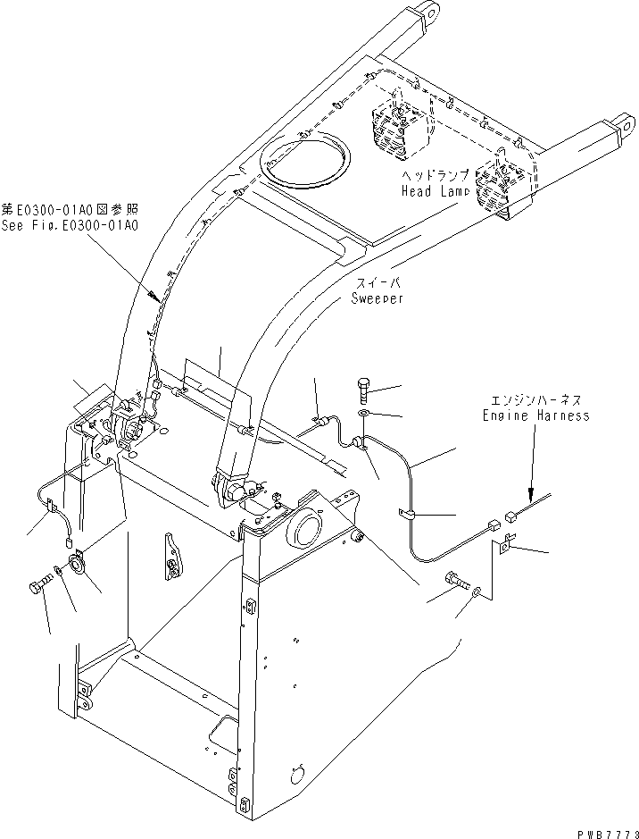 Bulldozers Komatsu / D155A-3 S/N 60001-UP(d155a-3c) / HEAD LAMP (WITH SWEEPER)(#60755-)(270120 : M2115-01A1)