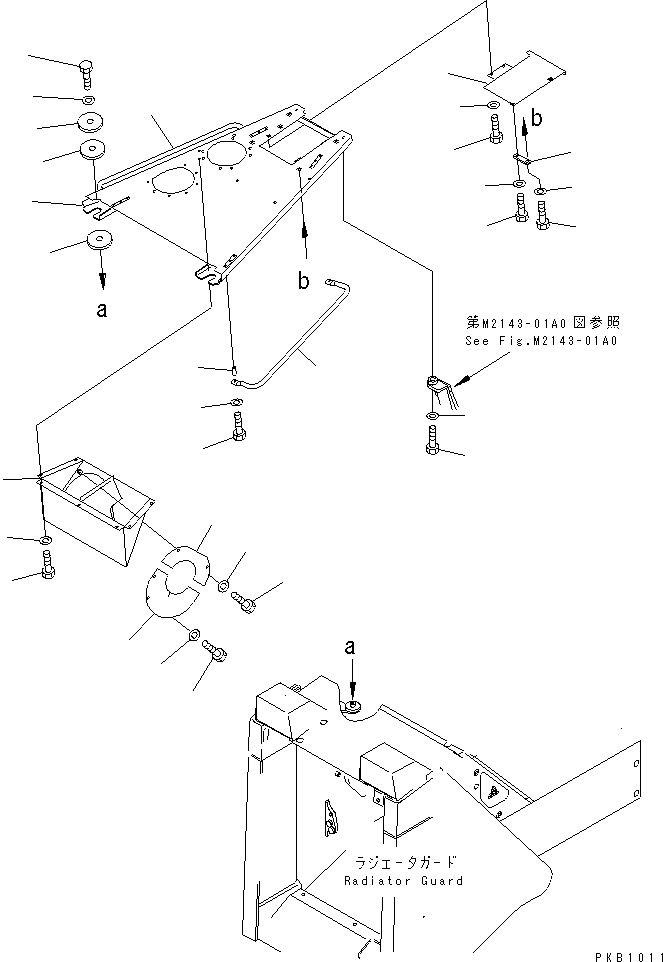 Bulldozers Komatsu / D155A-3 S/N 60001-UP(d155a-3c) / ENGINE HOOD (WITHOUT AIR CONDITIONER) (WITHOUT SIDE COVER) (1/2)(270190 : M2140-01A1)