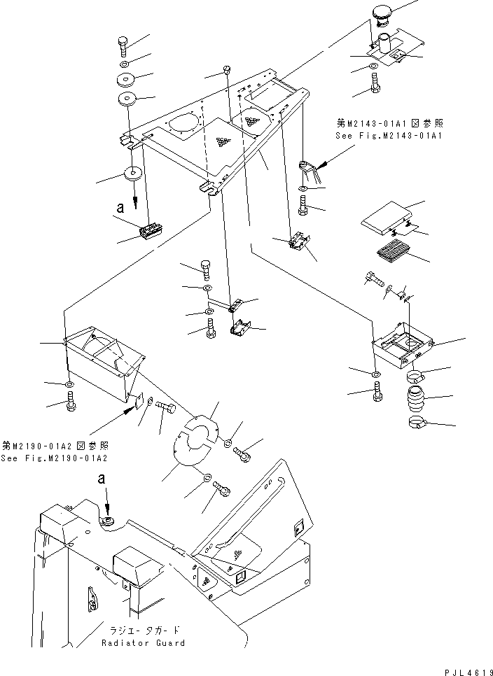 Bulldozers Komatsu / D155A-3 S/N 60001-UP(d155a-3c) / ENGINE HOOD (WITH AIR CONDITIONER) (PERFORATED AND PRECLEANER)(270250 : M2140-01A7)