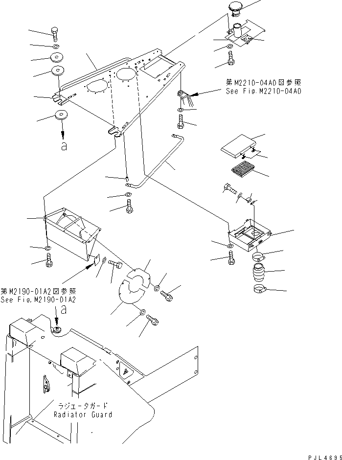 Bulldozers Komatsu / D155A-3 S/N 60001-UP(d155a-3c) / ENGINE HOOD (WITH AIR CONDITIONER AND PRECLEANER)                            (WITHOUT SIDE COVER)(#60001-61273)(270280 : M2140-01B0)