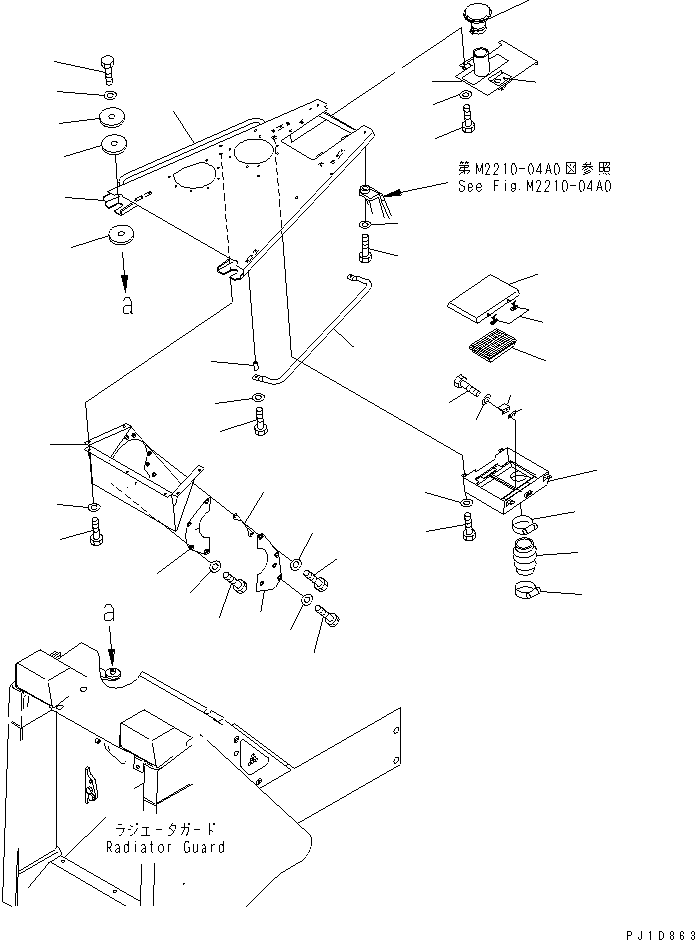 Bulldozers Komatsu / D155A-3 S/N 60001-UP(d155a-3c) / ENGINE HOOD (WITH AIR CONDITIONER AND PRECLEANER)                            (WITHOUT SIDE COVER)(#61274-)(270290 : M2140-01B0A)