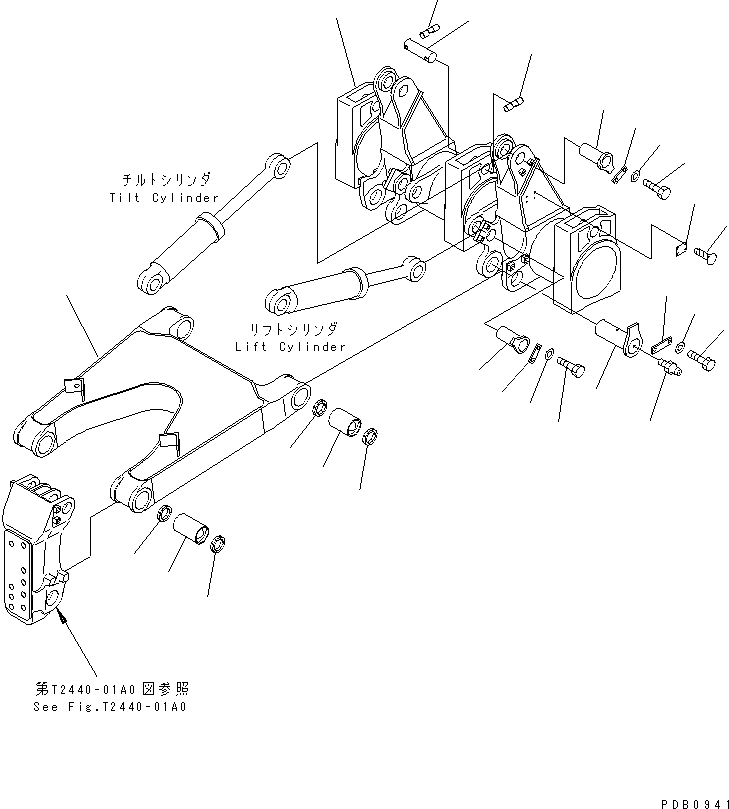 Bulldozers Komatsu / D155A-3 S/N 60001-UP(d155a-3c) / RIPPER BEAM AND ARM (FOR MULTI RIPPER)(330270 : T2410-01A0)
