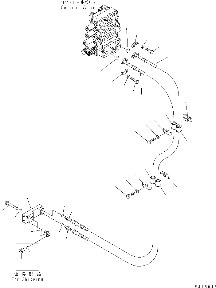 Komatsu parts book diagram for D155A-5 S/N 65001-UP (Extreme Cold Terrain): BLADE TILT PIPING (COLD WEATHER (B) SPEC.)(#65275-66651)