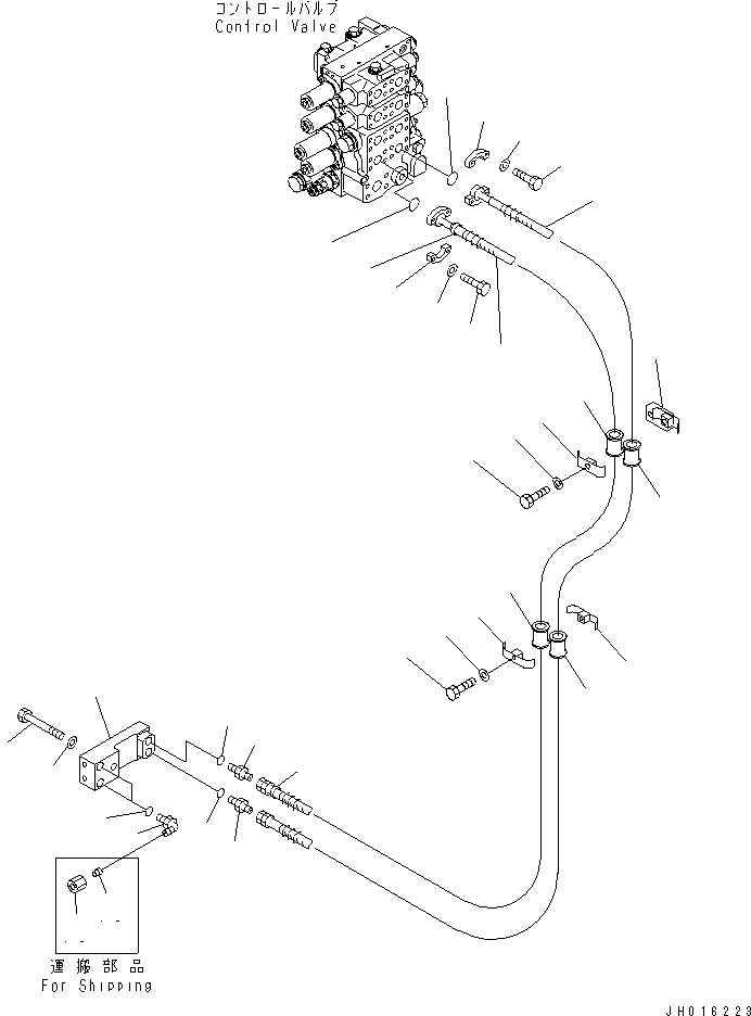 Komatsu parts book diagram for D155A-5 S/N 65001-UP (Extreme Cold Terrain): BLADE TILT PIPING (COLD WEATHER (B) SPEC.)(#66652-)