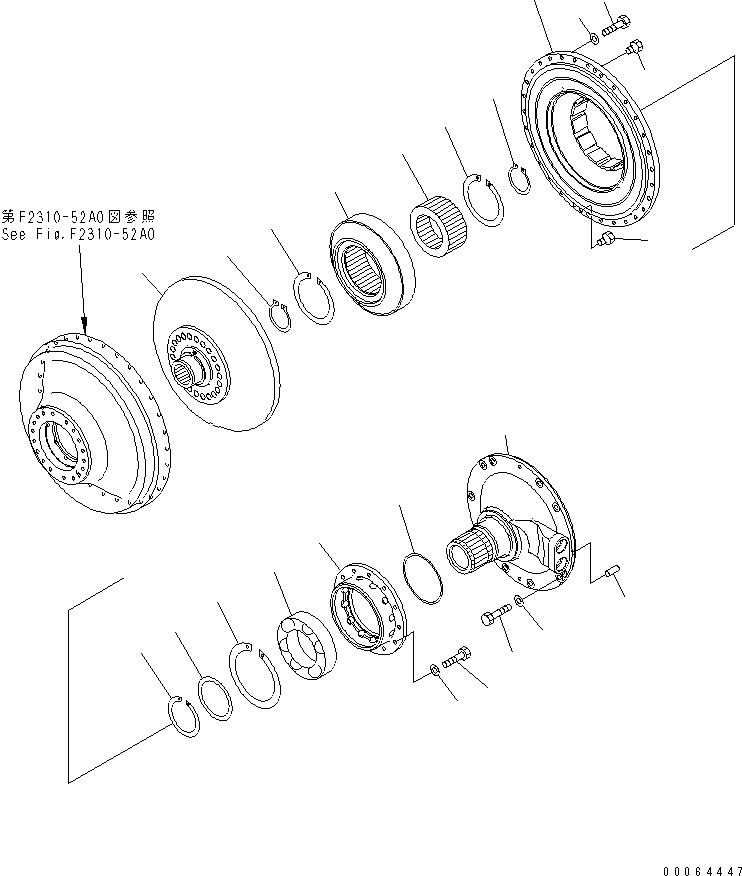 Komatsu parts book diagram for D155A-6 S/N 85001-85076: TORQUE CONVERTER (BARE)(#85001-)