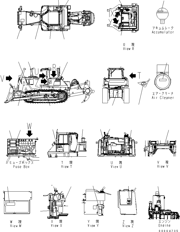 Bulldozers Komatsu / D155A-6 S/N 85001-85076(d155a-6c) / MARKS AND PLATES (ENGLISH) (WITH CAB)(#85025-)(360040 : U0100-01A2A)