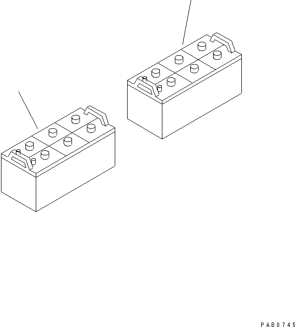 Bulldozers Komatsu / D155AX-5 S/N 70001-UP(d155ax1r) / BATTERY (NS200 DRY)(120010 : E0110-01A2)
