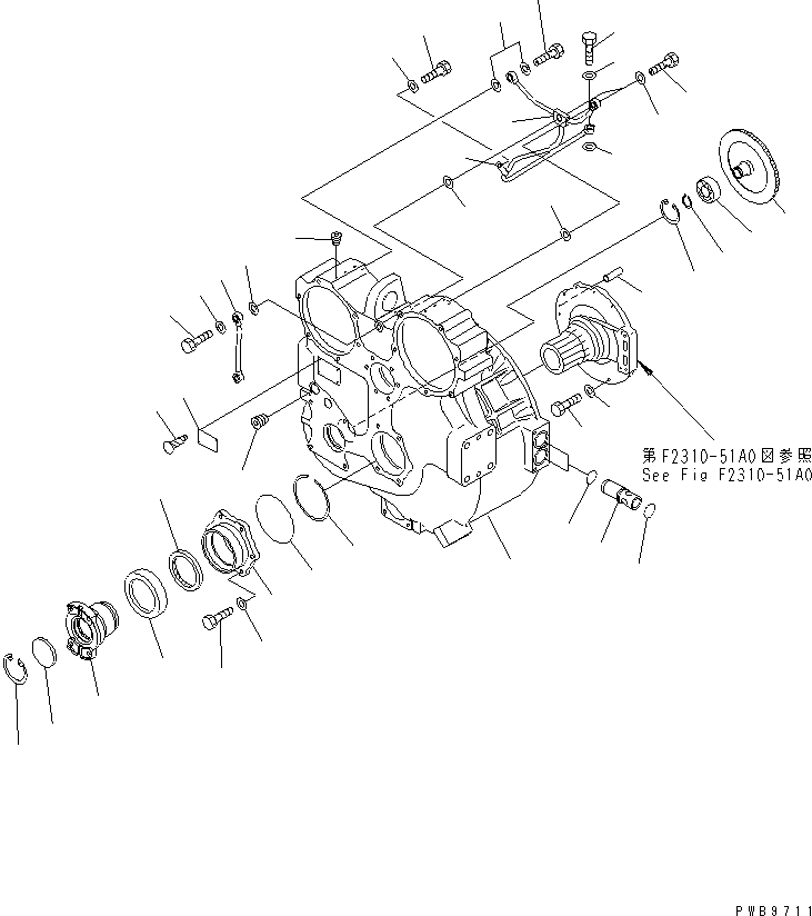 Bulldozers Komatsu / D155AX-5 S/N 70001-UP(d155ax1r) / TORQUE CONVERTER (CASE AND PIPING)(150320 : F2310-52A0)