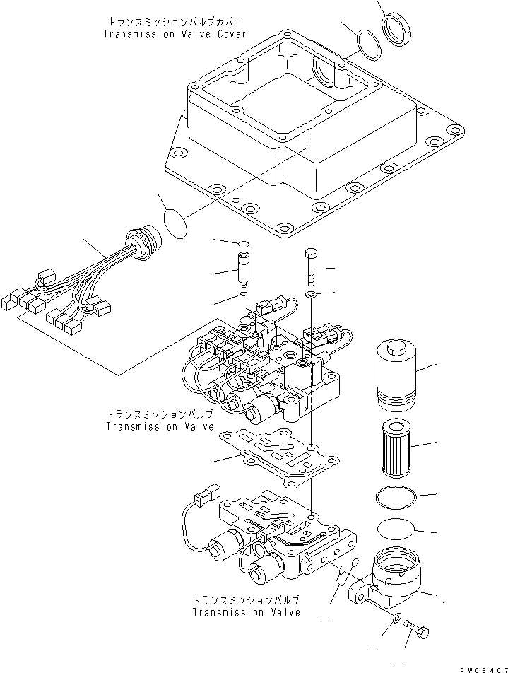 Bulldozers Komatsu / D155AX-5 S/N 70001-UP(d155ax1r) / TRANSMISSION VALVE (1/3)¤ FILTER AND HARNESS(#76001-)(150410 : F2320-57A0A)